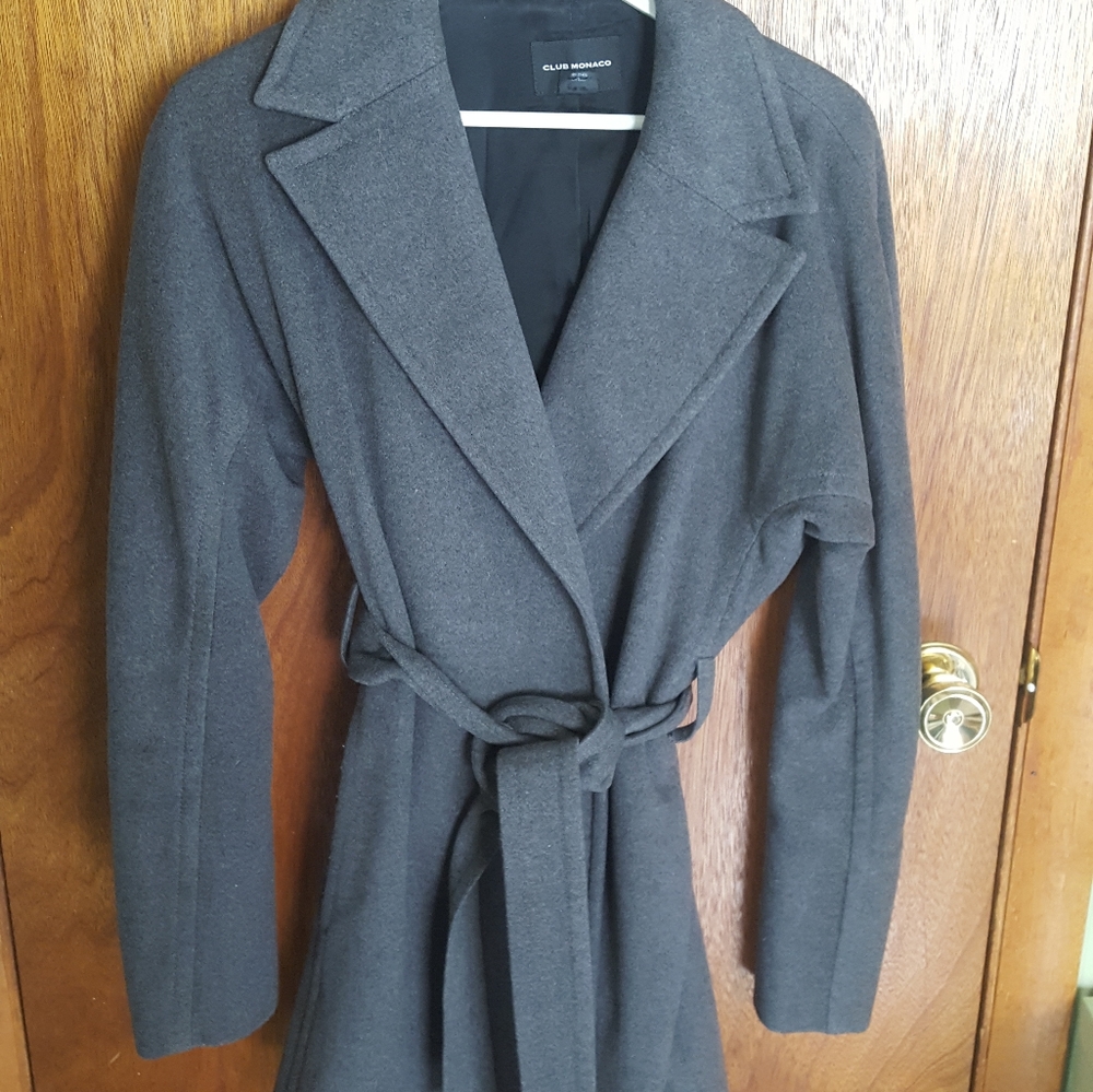 Grey felt belted coat - Club Monanco - Small